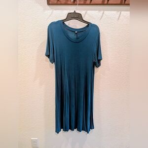 Teal T-Shirt Dress